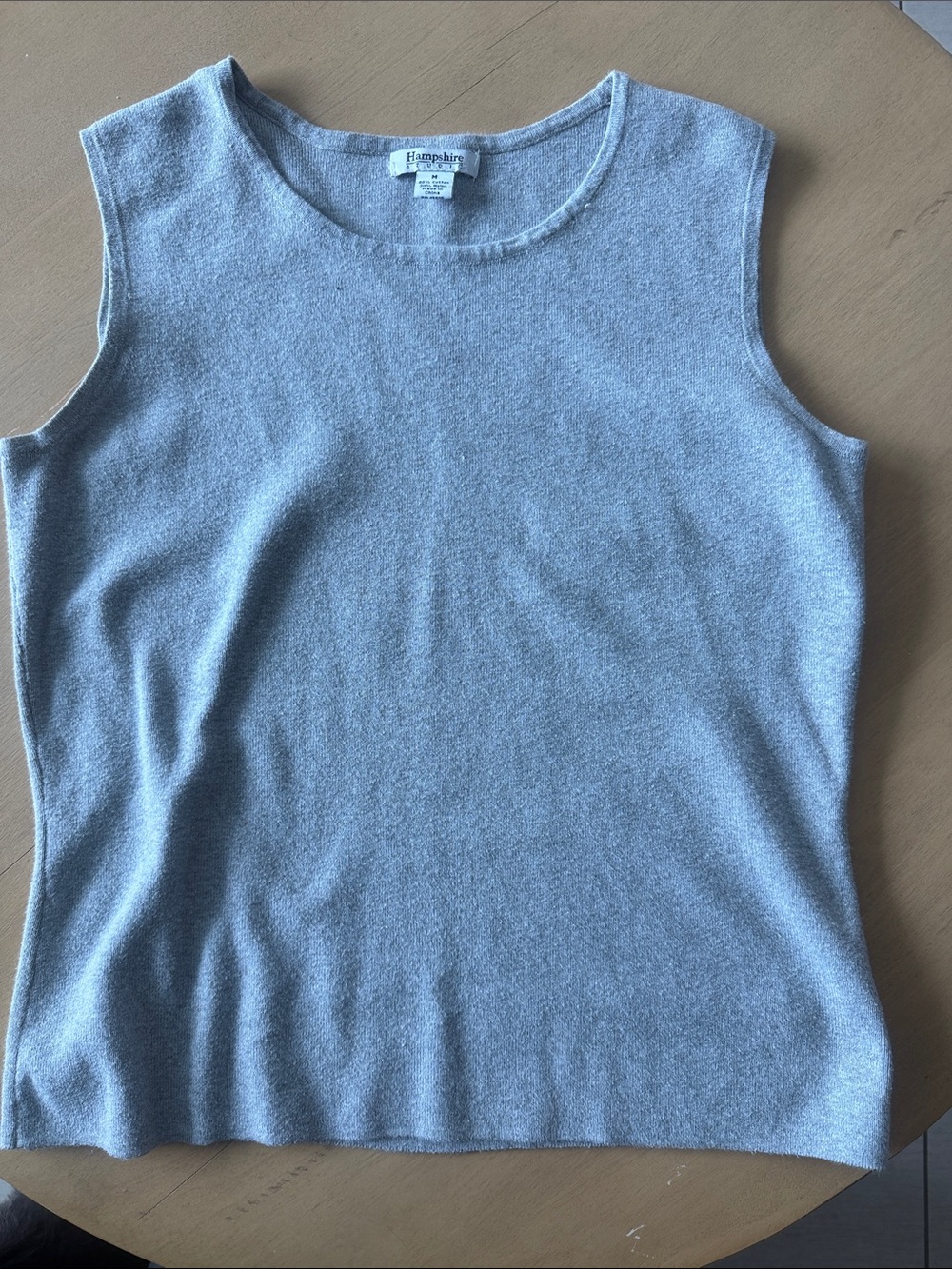Hampshire Sleeveless Cashmere Blend Shell Top - Light Gray